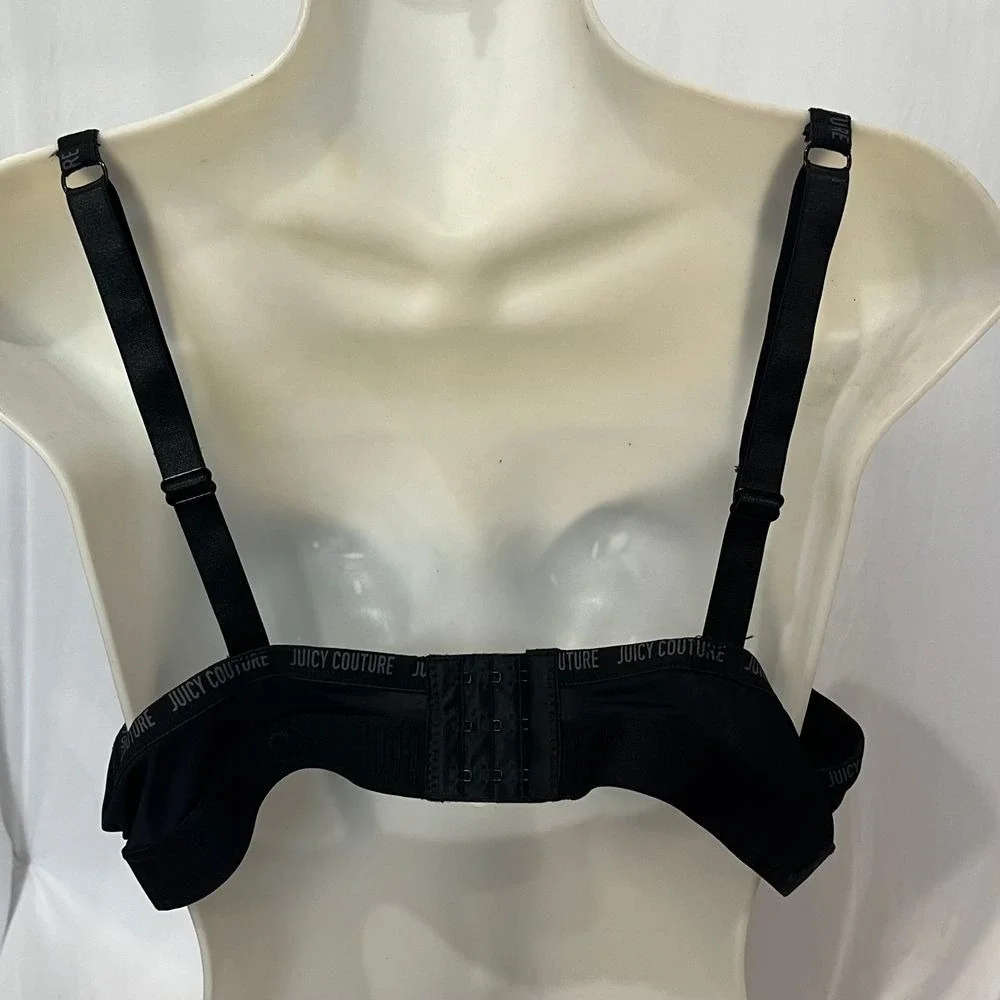Juicy‎ Couture Black Bra 38DD Intimates Lingerie Adjustable Straps